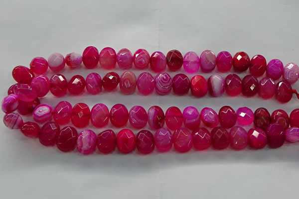 CAG9044 15.5 inches 12*16mm faceted oval line agate beads