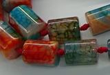CAG9061 15.5 inches 8*12mm - 15*20mm tube dragon veins agate beads