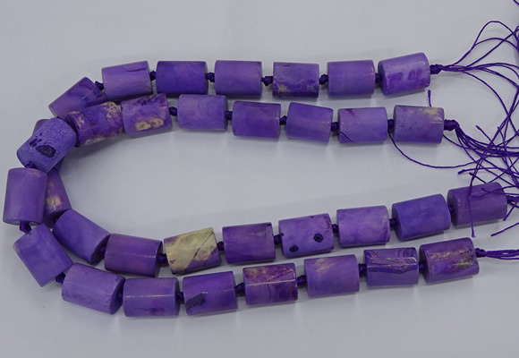 CAG9077 15.5 inches 15*17mm - 15*20mm tube dragon veins agate beads