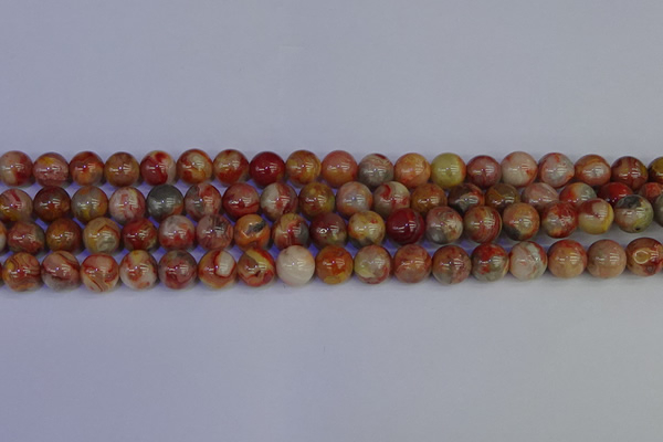 CAG9102 15.5 inches 8mm round red crazy lace agate beads