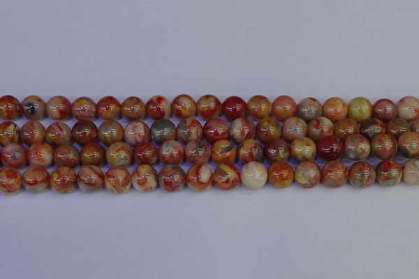 CAG9103 15.5 inches 10mm round red crazy lace agate beads
