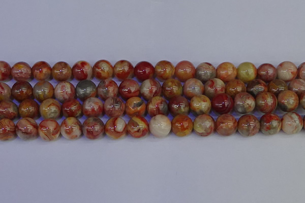 CAG9104 15.5 inches 12mm round red crazy lace agate beads
