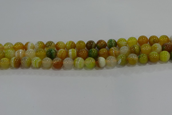 CAG9165 15.5 inches 10mm round line agate beads wholesale
