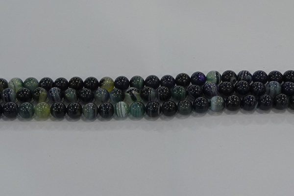 CAG9186 15.5 inches 8mm round line agate beads wholesale