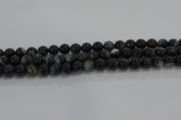 CAG9187 15.5 inches 10mm round line agate beads wholesale