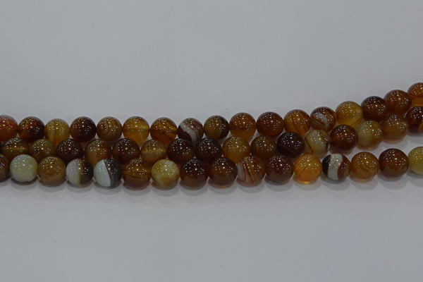 CAG9195 15.5 inches 10mm round line agate gemstone beads