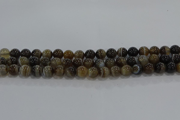 CAG9203 15.5 inches 8mm round line agate gemstone beads