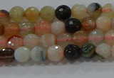 CAG9220 15.5 inches 4mm faceted round line agate beads wholesale