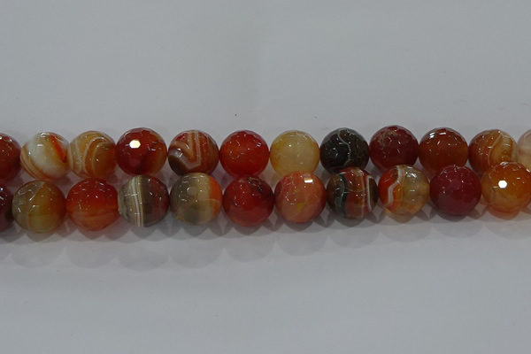 CAG9235 15.5 inches 16mm faceted round line agate beads wholesale