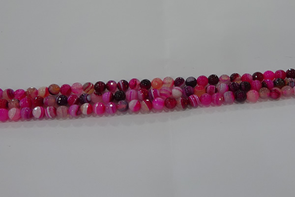 CAG9239 15.5 inches 4mm faceted round line agate beads wholesale