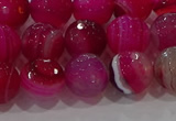 CAG9242 15.5 inches 10mm faceted round line agate beads wholesale