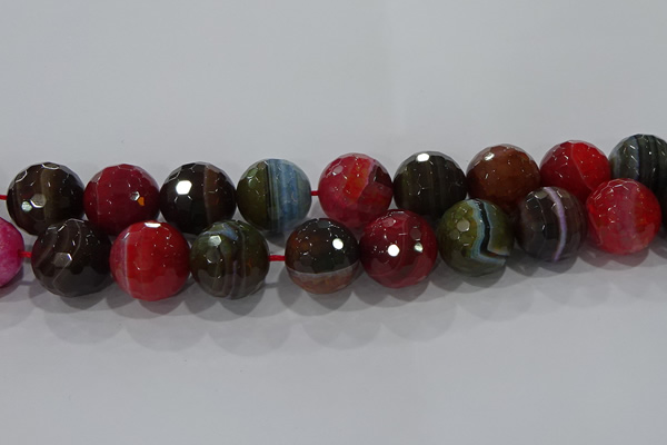 CAG9270 15.5 inches 20mm faceted round line agate beads wholesale