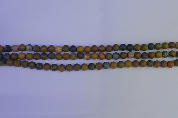 CAG9280 15.5 inches 4mm round matte ocean jasper beads wholesale