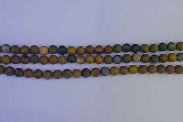 CAG9281 15.5 inches 6mm round matte ocean jasper beads wholesale