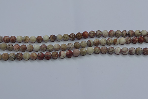 CAG9291 15.5 inches 6mm round matte Mexican crazy lace agate beads