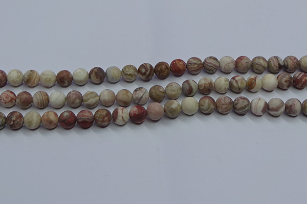 CAG9292 15.5 inches 8mm round matte Mexican crazy lace agate beads