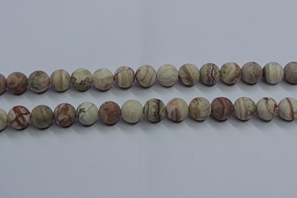CAG9294 15.5 inches 12mm round matte Mexican crazy lace agate beads