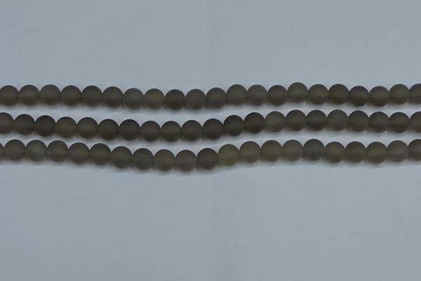 CAG9312 15.5 inches 8mm round matte grey agate beads wholesale