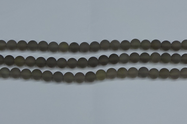 CAG9313 15.5 inches 10mm round matte grey agate beads wholesale