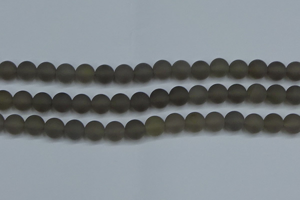 CAG9315 15.5 inches 14mm round matte grey agate beads wholesale