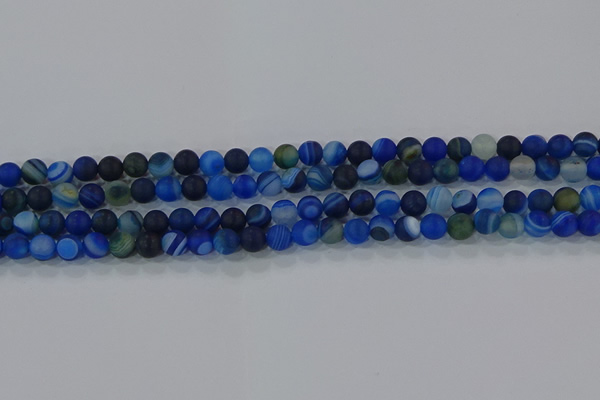 CAG9331 15.5 inches 6mm round matte line agate beads wholesale