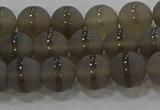 CAG9344 15.5 inches 8mm round matte grey agate beads wholesale