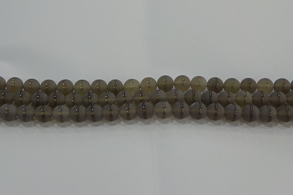 CAG9344 15.5 inches 8mm round matte grey agate beads wholesale