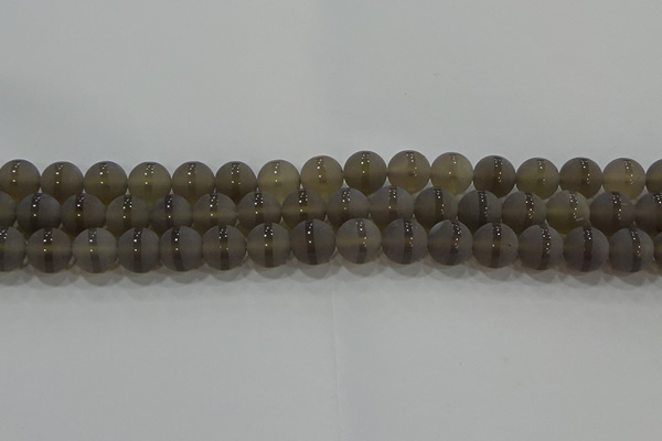 CAG9345 15.5 inches 10mm round matte grey agate beads wholesale