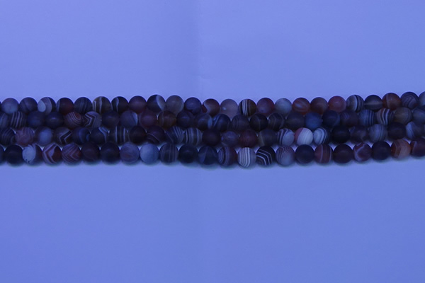 CAG9371 15.5 inches 6mm round matte botswana agate beads