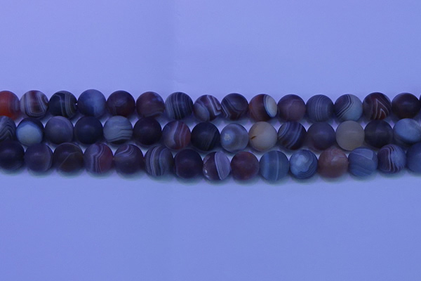 CAG9374 15.5 inches 12mm round matte botswana agate beads