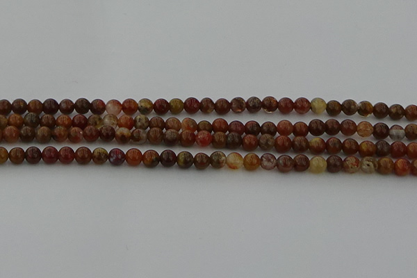 CAG9390 15.5 inches 4mm round red moss agate beads wholesale