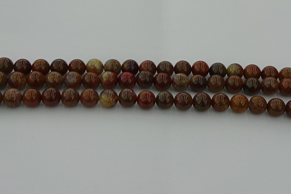 CAG9392 15.5 inches 8mm round red moss agate beads wholesale