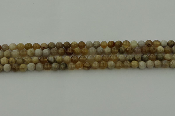 CAG9401 15.5 inches 6mm round ocean fossil agate beads wholesale