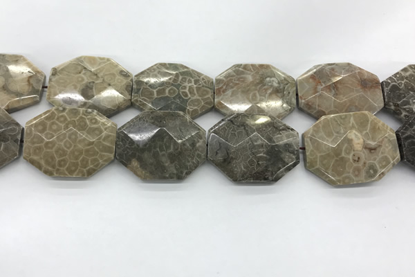 CAG9443 33*45mm - 35*48mm faceted octagonal chrysanthemum agate beads