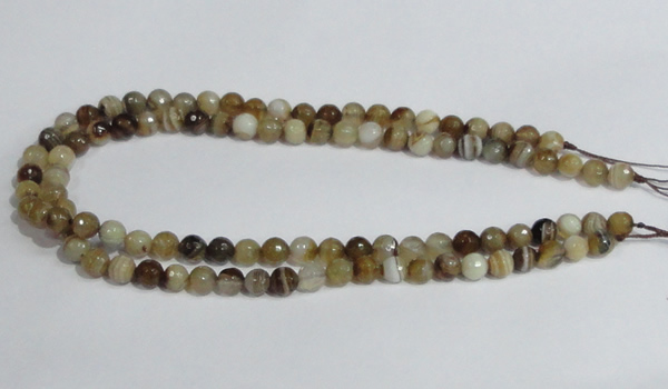 CAG945 16 inches 8mm faceted round madagascar agate gemstone beads