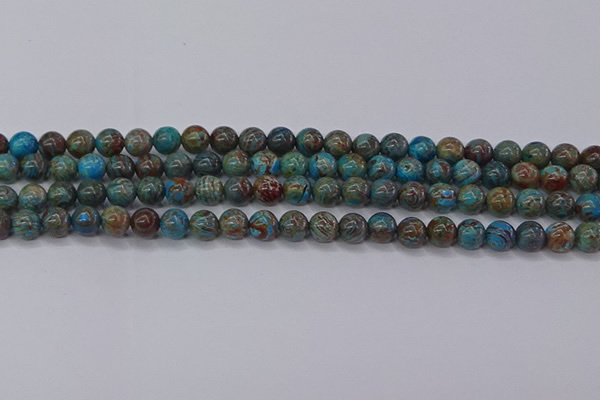 CAG9472 15.5 inches 6mm round blue crazy lace agate beads