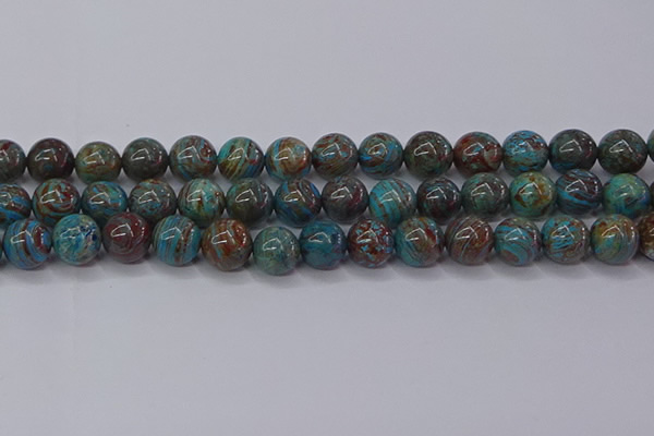 CAG9474 15.5 inches 10mm round blue crazy lace agate beads
