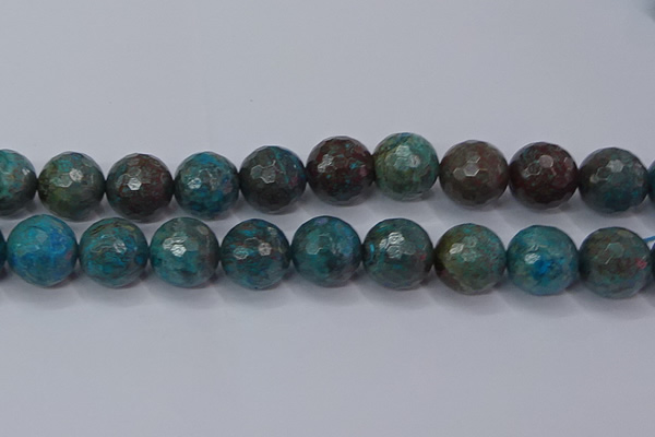 CAG9487 15.5 inches 18mm faceted round blue crazy lace agate beads