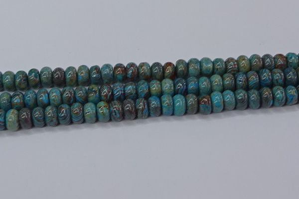 CAG9501 15.5 inches 6*10mm rondelle blue crazy lace agate beads