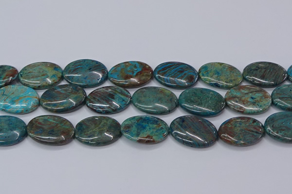 CAG9524 15.5 inches 18*25mm oval blue crazy lace agate beads