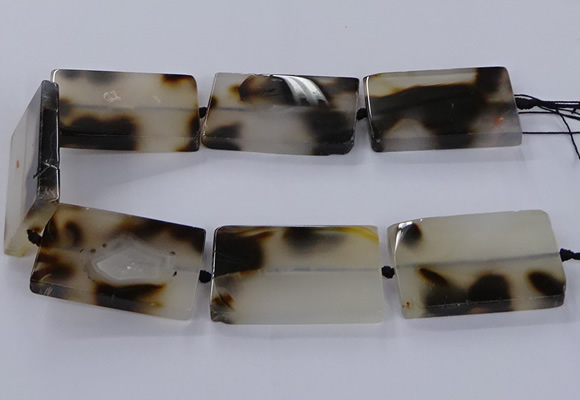 CAG9535 15.5 inches 35*55mm rectangle grey agate gemstone beads