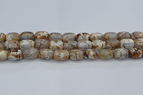 CAG9540 15.5 inches 13*18mm drum dragon veins agate beads