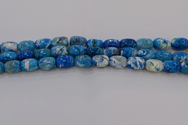 CAG9549 15.5 inches 13*18mm drum dragon veins agate beads