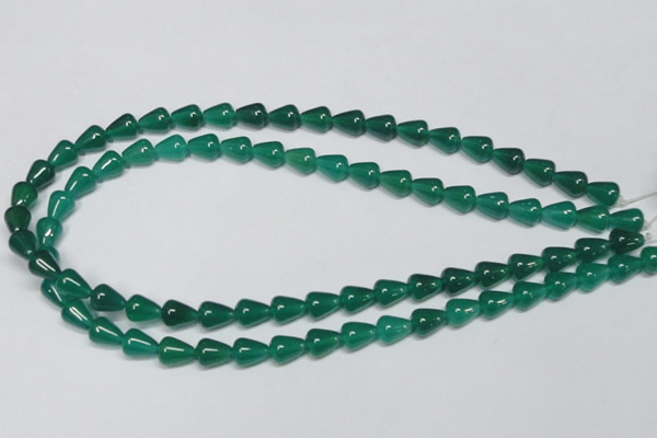 CAG956 15.5 inches 8*10mm teardrpop green agate gemstone beads