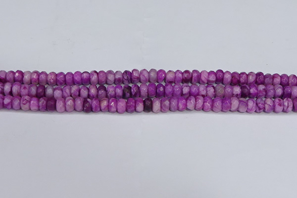 CAG9572 15.5 inches 4*6mm faceted rondelle crazy lace agate beads