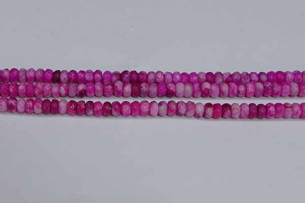 CAG9573 15.5 inches 4*6mm faceted rondelle crazy lace agate beads