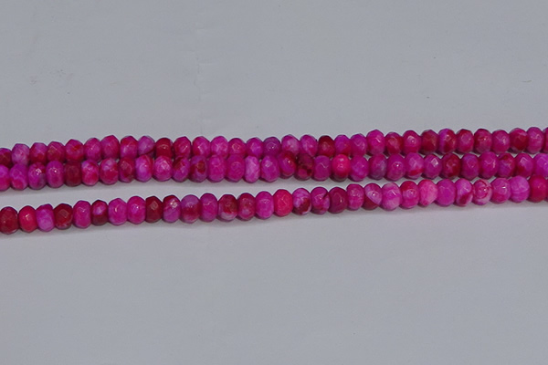 CAG9574 15.5 inches 4*6mm faceted rondelle crazy lace agate beads