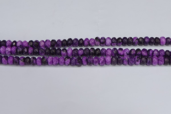 CAG9588 15.5 inches 5*8mm faceted rondelle crazy lace agate beads