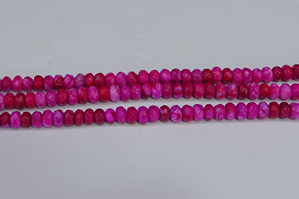 CAG9590 15.5 inches 5*8mm faceted rondelle crazy lace agate beads