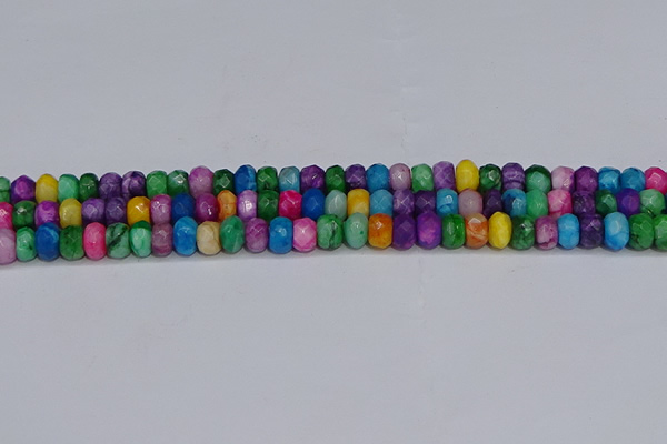 CAG9598 15.5 inches 5*8mm faceted rondelle crazy lace agate beads